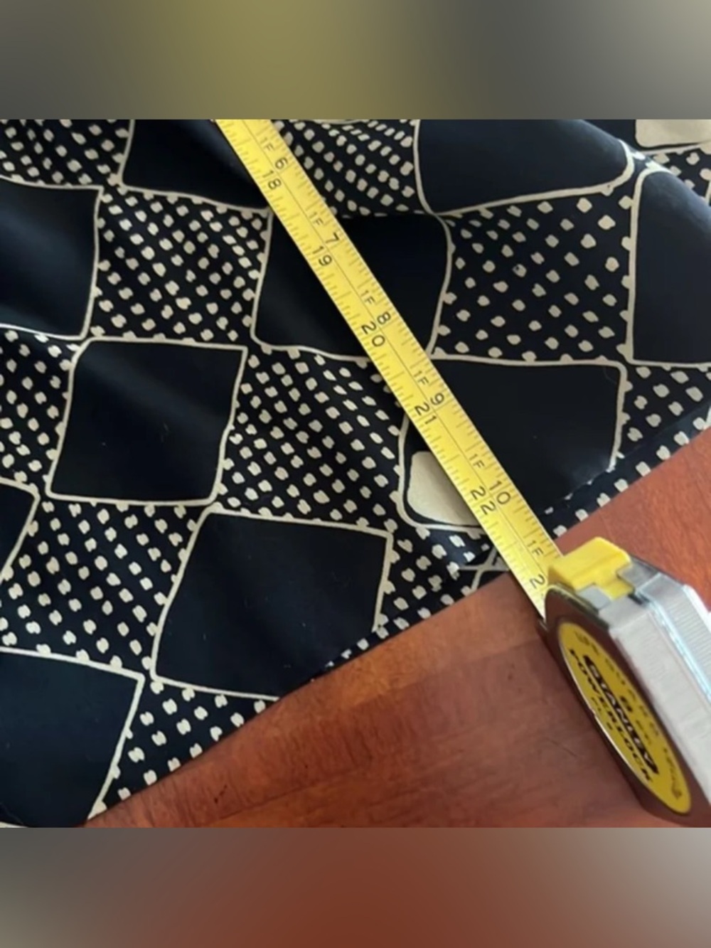 Dior Navy and White Geometric A-Line Skirt - Picture 7 of 8
